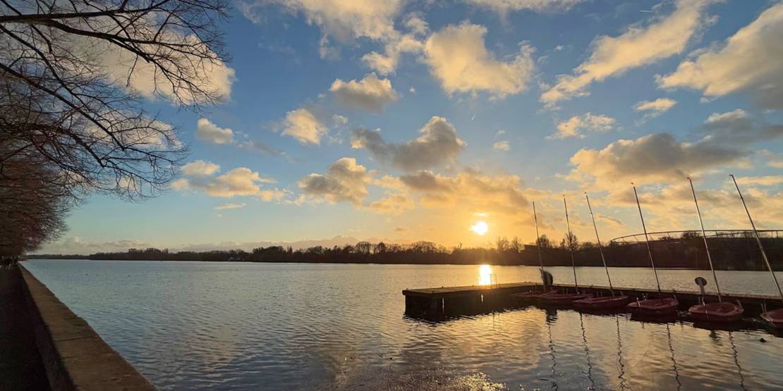 Maschsee Winter Abenddämmerung